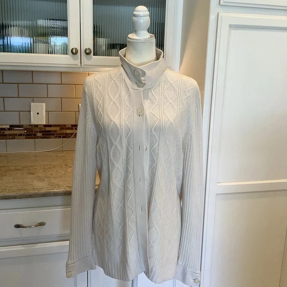 Drapers & Damon’s Long Button Cream Cardigan